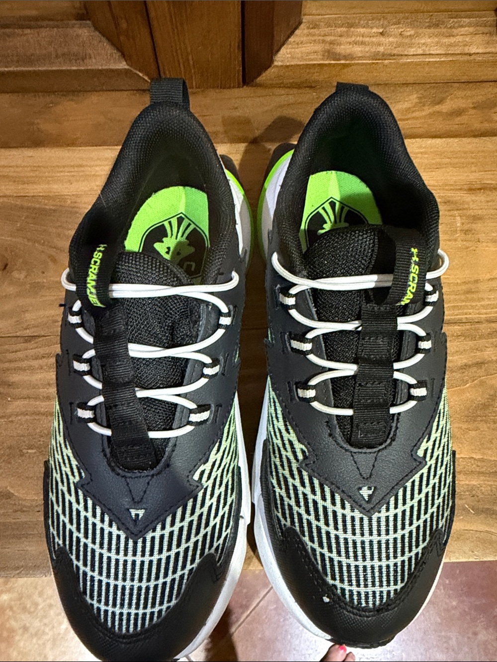 Under Armour Kids' Sneakers in Black and Neon Green